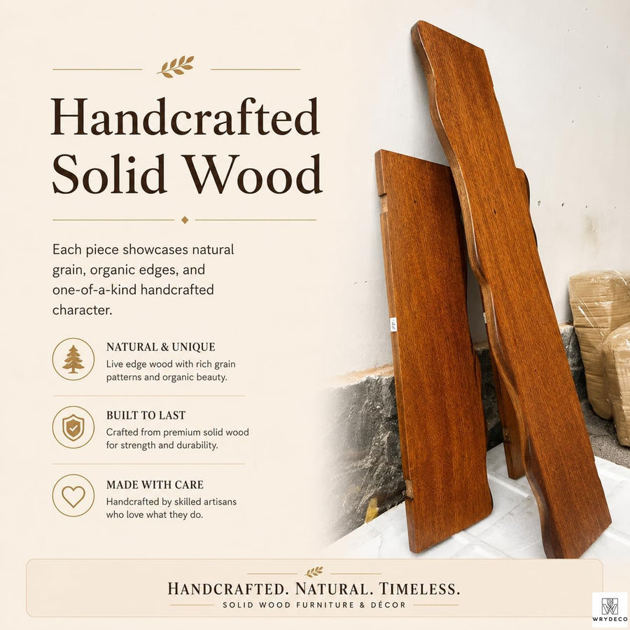 Solid Wood Tree Branch Wall-Mounted Display Bookcase