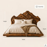 Rustic Wood Platform Bed with Tree Branch Headboard - image 2