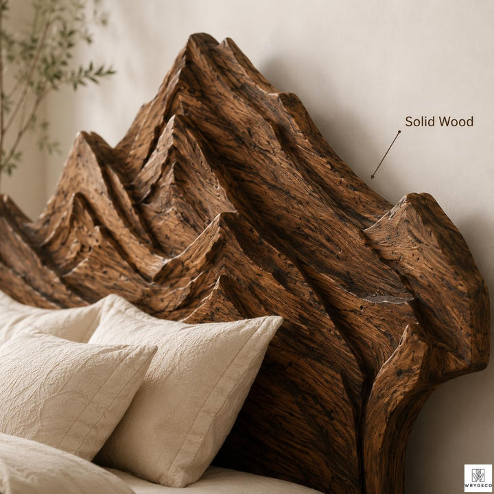 Rustic Wood Platform Bed with Tree Branch Headboard - image 4