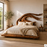 Open Branch Solid Wood Platform Bed
