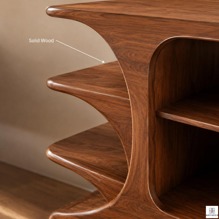 Solid Wood Vinyl Record Stand with Turntable Shelf
