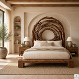 Bird Nest Wood Bed Frame with Branch Canopy Headboard - image 1
