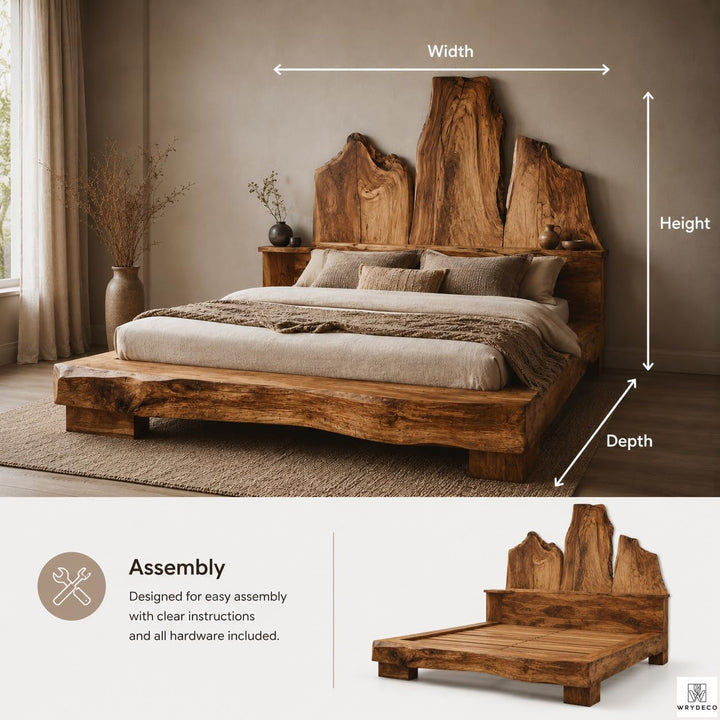 Rustic Wood Live Edge Headboard Panel for Bedrooms - image 2