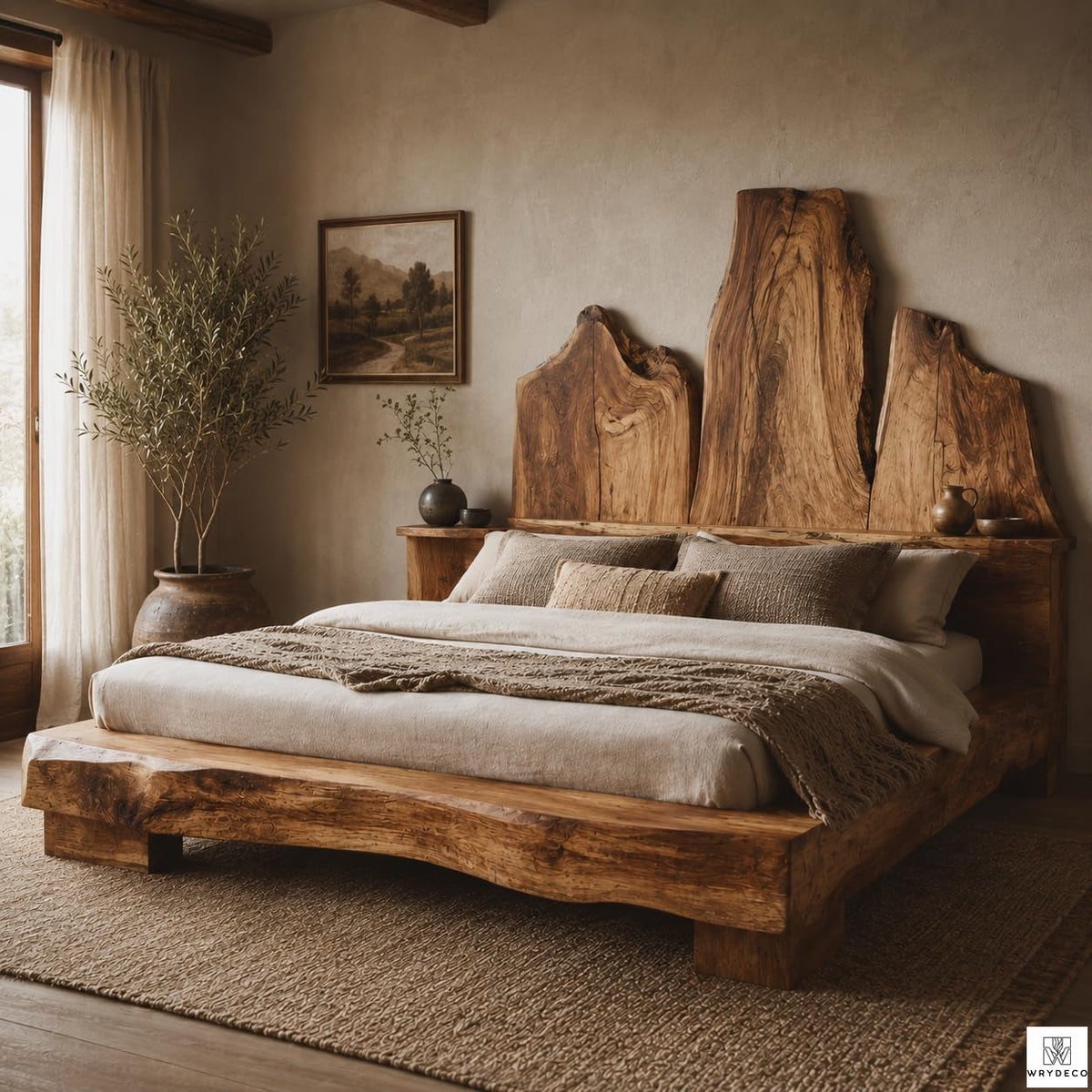 Rustic Wood Live Edge Headboard Panel for Bedrooms - image 5
