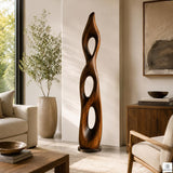 Twisted Open Cutout Wooden Floor Sculpture 1