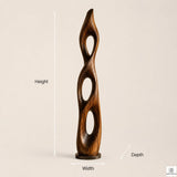 Twisted Open Cutout Wooden Floor Sculpture 1