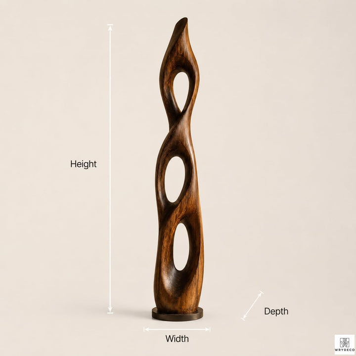 Twisted Open Cutout Wooden Floor Sculpture 1