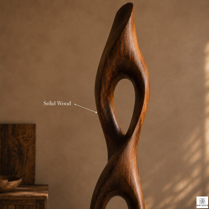 Twisted Open Cutout Wooden Floor Sculpture 1