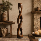 Twisted Open Cutout Wooden Floor Sculpture 2