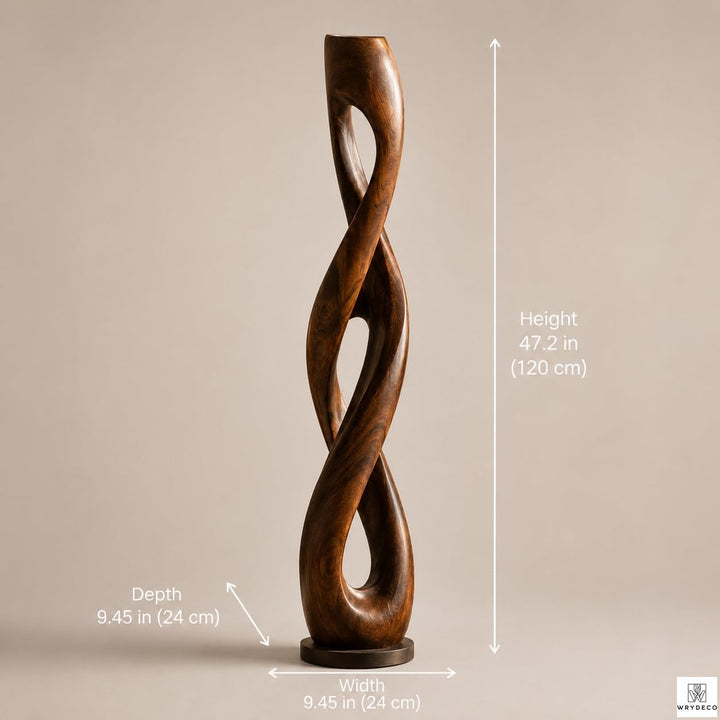 Twisted Open Cutout Wooden Floor Sculpture 2