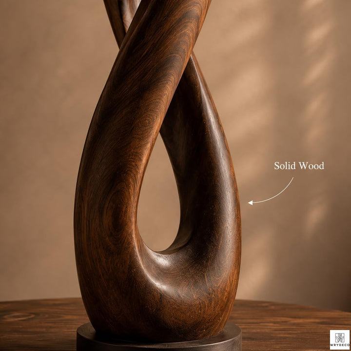 Twisted Open Cutout Wooden Floor Sculpture 2