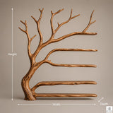 Handcrafted Natural Wood Tree Branch Bookshelf for Living Room