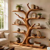 Modern Organic Solid Wood Tree Branch Bookshelf for Home