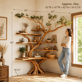 Custom Live Edge Corner Tree Bookshelf
