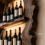 Arched Wall Wine Rack with Glass Holder