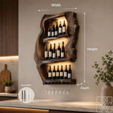 Arched Wall Wine Rack with Glass Holder