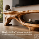 Rustic Live Edge Wood Floating Tree Branch TV Stand