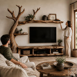 Handcrafted Natural Wood Tree Branch Floating Shelf