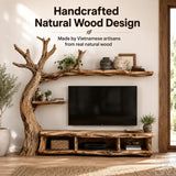 Handcrafted Natural Wood Tree Branch Floating Shelf