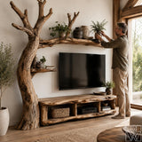 Handcrafted Natural Wood Tree Branch Floating Shelf