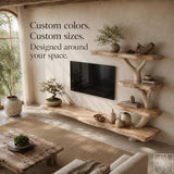 Wabi-Sabi Solid Wood Tree Branch Floating TV Stand