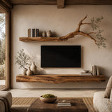 Wabi-Sabi Solid Wood Tree Branch Floating TV Stand
