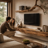 Wabi-Sabi Solid Wood Tree Branch Floating TV Stand