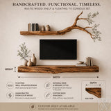 Wabi-Sabi Solid Wood Tree Branch Floating TV Stand