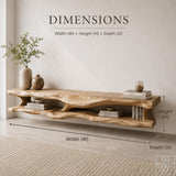 Wabi-Sabi Solid Wood Floating Tree Branch TV Stand