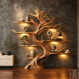 Handcrafted Live Edge Tree Branch Bookshelf with Multi-Tier Storage
