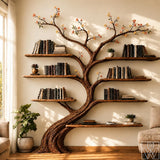 Handcrafted Natural Wood Tree Branch Display Shelf