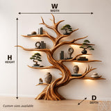 Handcrafted Live Edge Tree Branch Bookshelf with Multi-Tier Storage