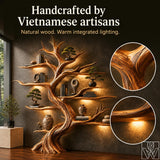 Handcrafted Live Edge Tree Branch Bookshelf with Multi-Tier Storage