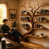 Handcrafted Natural Wood Tree Branch Display Shelf