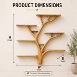 Rustic Tree Branch Bookshelf - Handcrafted Wood Shelf