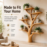 Rustic Tree Branch Bookshelf - Handcrafted Wood Shelf