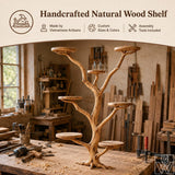 Handcrafted Tree Branch Wall Bookshelf for Living Room