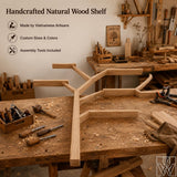 Tree Bookshelf with Branch Shelves, Wooden Standing Bookcase for Living Room, Entryway, Bedroom & Boho Rustic Home Decor - image 3