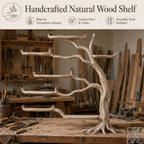 Tree Bookshelf with Branch Shelves, Wooden Standing Bookcase for Living Room, Entryway, Bedroom & Boho Rustic Home Decor - image 5