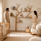 Tree Bookshelf with Branch Shelves, Wooden Standing Bookcase for Living Room, Entryway, Bedroom & Boho Rustic Home Decor - image 5