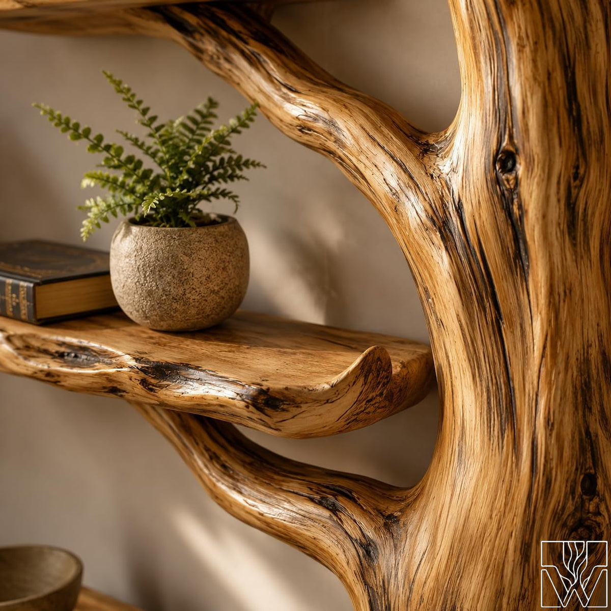 Open Canopy Tree Branch Wall Bookcase