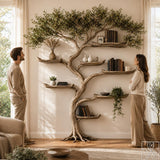 Dense Branch Tree Wall Bookcase