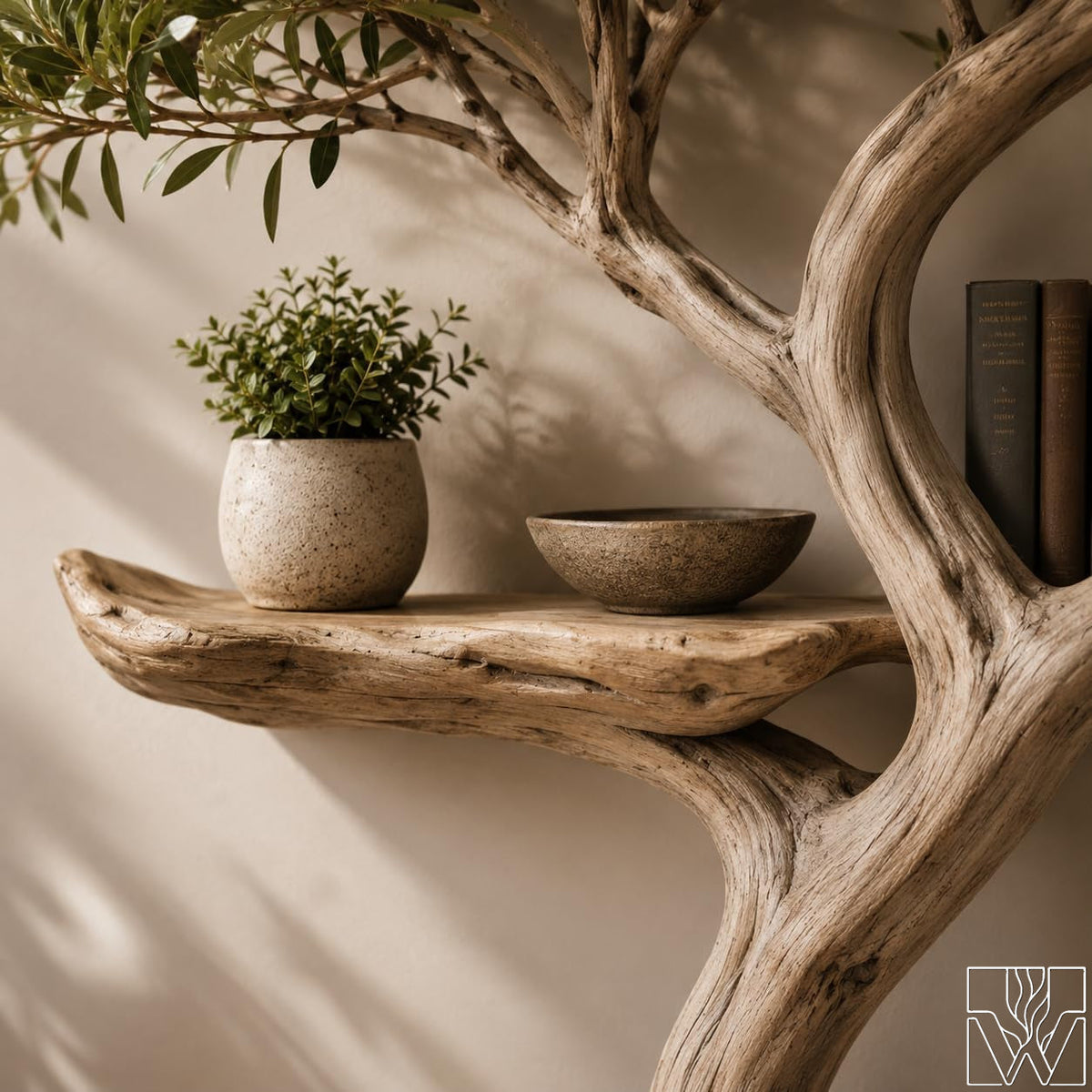 Dense Branch Tree Wall Bookcase