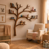 Handcrafted Tree Branch Bookshelf for Nursery Room