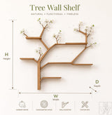Handcrafted Natural Wood Tree Branch Bookshelf for Nursery