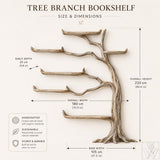 Handcrafted Tree Branch Shelf - Natural Wood Wall Bookcase