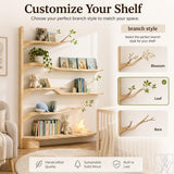 Large Handcrafted Natural Wood Tree Branch Nursery Bookshelf - Image 4