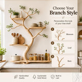 Handcrafted Natural Wood Tree Branch Floating Wall Shelf - Image 4