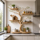 Handcrafted Natural Wood Tree Branch Floating Wall Shelf - Image 1