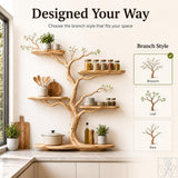 Handcrafted Natural Wood Tree Branch Floating Wall Shelf - Image 4